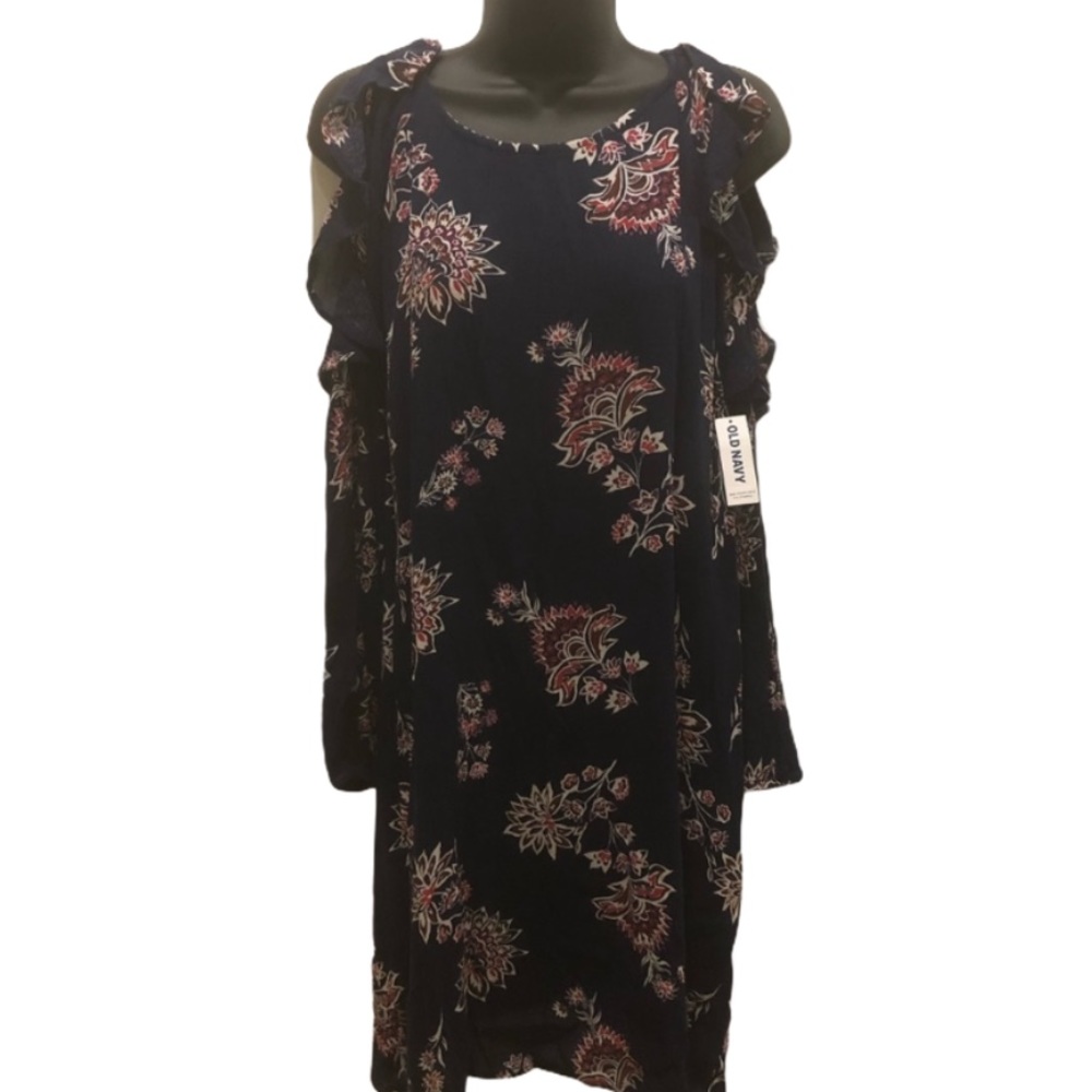 NWT! Sz sml Navy/red/wht cold shoulder O.N. Dress